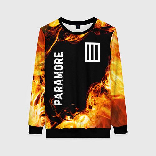 Женский свитшот Paramore и пылающий огонь / 3D-Черный – фото 1