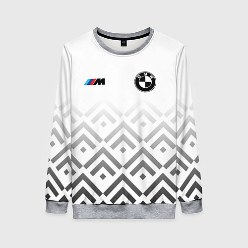 Женский свитшот BMW m power - белый / 3D-Меланж – фото 1