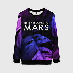 Женский свитшот Thirty Seconds to Mars neon monstera