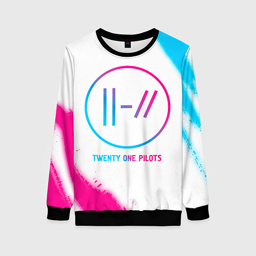 Женский свитшот Twenty One Pilots neon gradient style / 3D-Черный – фото 1