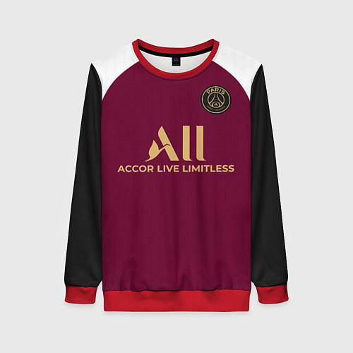 Женский свитшот Форма ПСЖ третья / 3D-Красный – фото 1