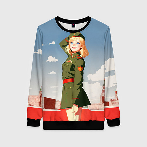 Женский свитшот Боевая девчонка / 3D-Черный – фото 1