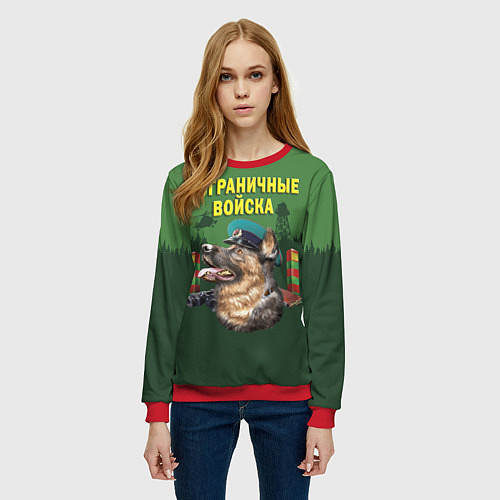 Женский свитшот Погранзастава / 3D-Красный – фото 3