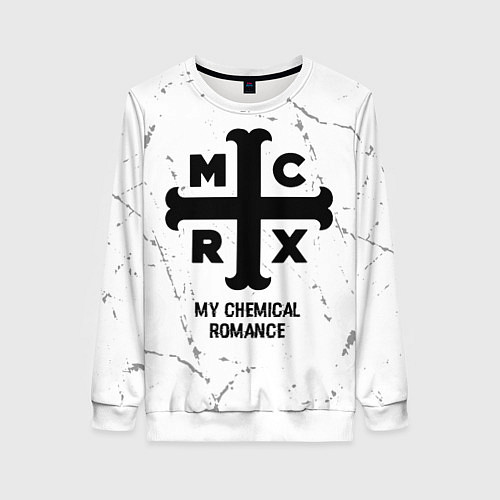 Женский свитшот My Chemical Romance glitch на светлом фоне / 3D-Белый – фото 1