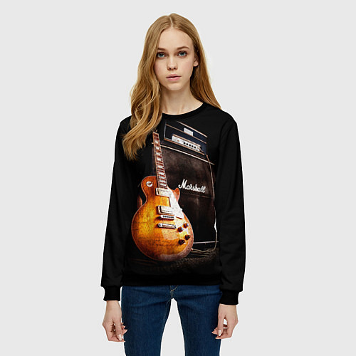 Женский свитшот Рокерская гитара / 3D-Черный – фото 3