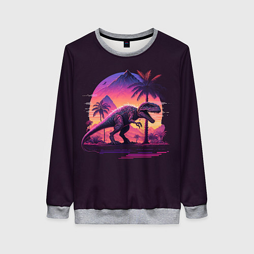 Женский свитшот Retrowave Trex / 3D-Меланж – фото 1