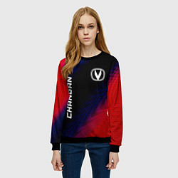 Свитшот женский Changan красный карбон, цвет: 3D-черный — фото 2