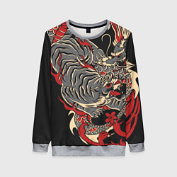 Женский свитшот Борьба тигра с драконом