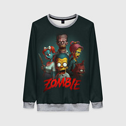 Свитшот женский Zombie simpsons, цвет: 3D-меланж