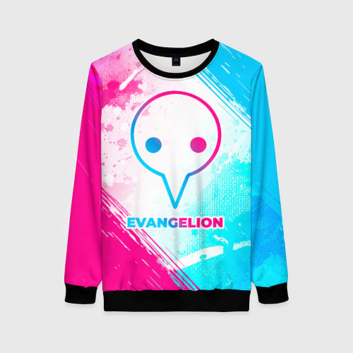 Женский свитшот Evangelion neon gradient style / 3D-Черный – фото 1