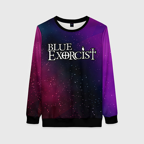 Женский свитшот Blue Exorcist gradient space / 3D-Черный – фото 1