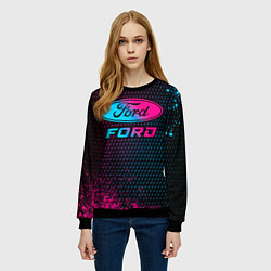 Свитшот женский Ford - neon gradient, цвет: 3D-черный — фото 2