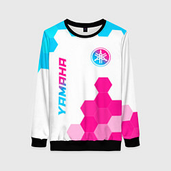 Свитшот женский Yamaha neon gradient style: надпись, символ, цвет: 3D-черный