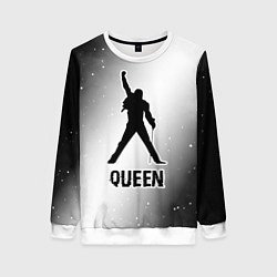Женский свитшот Queen glitch на светлом фоне