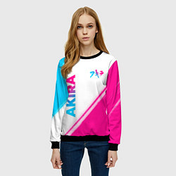 Свитшот женский Akira neon gradient style: надпись, символ, цвет: 3D-черный — фото 2