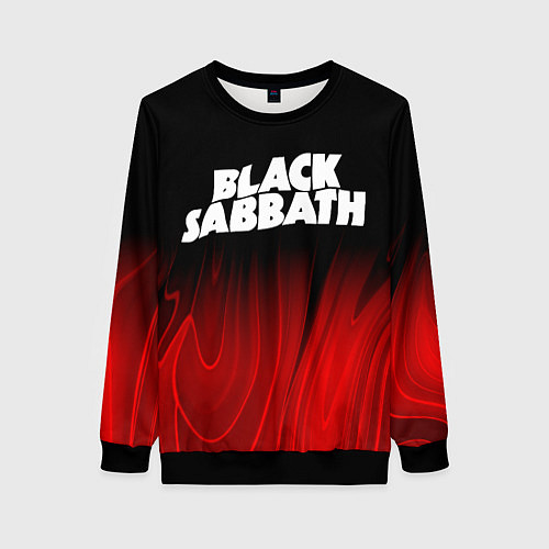 Женский свитшот Black Sabbath red plasma / 3D-Черный – фото 1