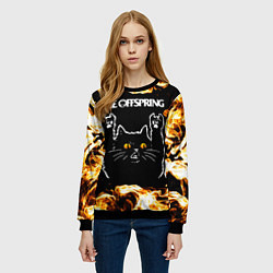 Свитшот женский The Offspring рок кот и огонь, цвет: 3D-черный — фото 2