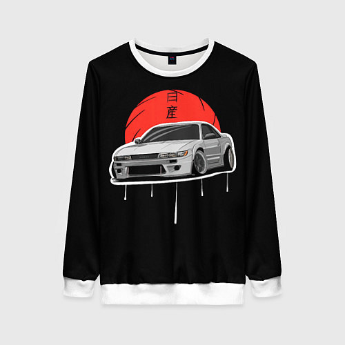 Женский свитшот Nissan Silvia S14 - Japan style / 3D-Белый – фото 1