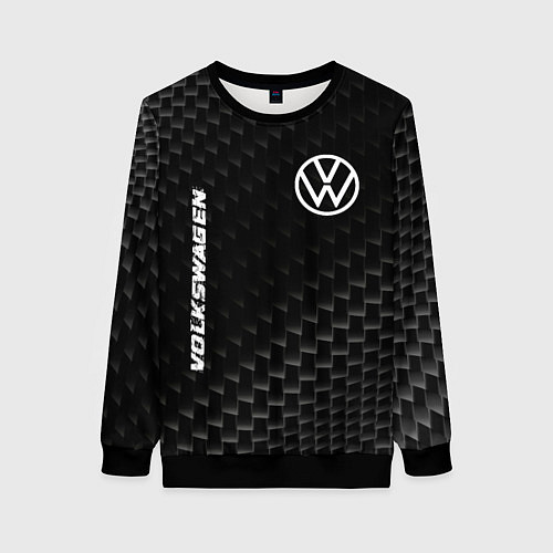 Женский свитшот Volkswagen карбоновый фон / 3D-Черный – фото 1