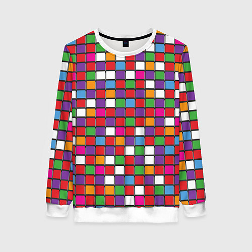 Женский свитшот Color cubes / 3D-Белый – фото 1