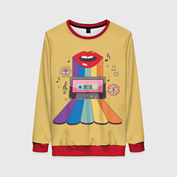 Женский свитшот Аудиокассета ретро иллюстрация