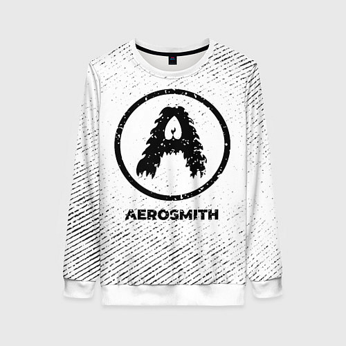 Женский свитшот Aerosmith с потертостями на светлом фоне / 3D-Белый – фото 1