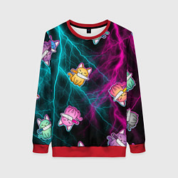 Свитшот женский Котики и стихия, цвет: 3D-красный