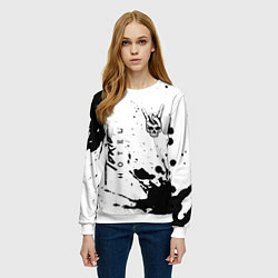 Свитшот женский Tokio Hotel и рок символ на светлом фоне, цвет: 3D-белый — фото 2