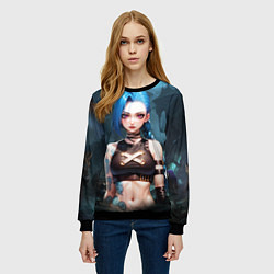 Свитшот женский Arcane League of Legends Jinx, цвет: 3D-черный — фото 2