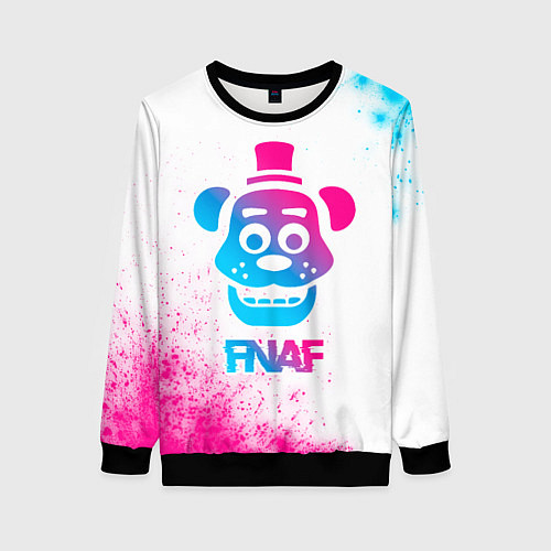 Женский свитшот FNAF neon gradient style / 3D-Черный – фото 1
