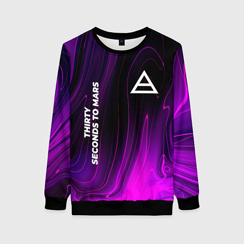 Женский свитшот Thirty Seconds to Mars violet plasma / 3D-Черный – фото 1