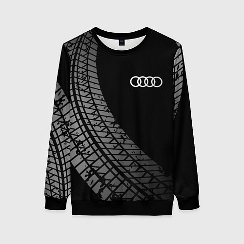 Женский свитшот Audi tire tracks / 3D-Черный – фото 1