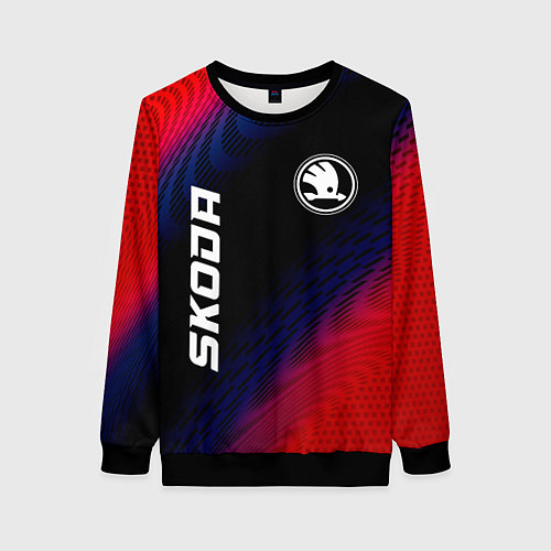 Женский свитшот Skoda красный карбон / 3D-Черный – фото 1