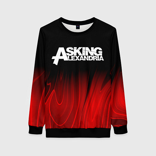 Женский свитшот Asking Alexandria red plasma / 3D-Черный – фото 1