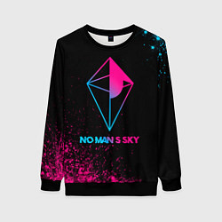 Свитшот женский No Mans Sky - neon gradient, цвет: 3D-черный