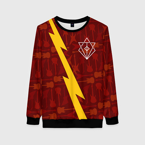 Женский свитшот In Flames гитары и молния / 3D-Черный – фото 1