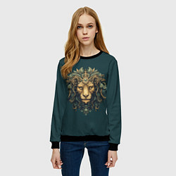 Свитшот женский Механический лев, цвет: 3D-черный — фото 2