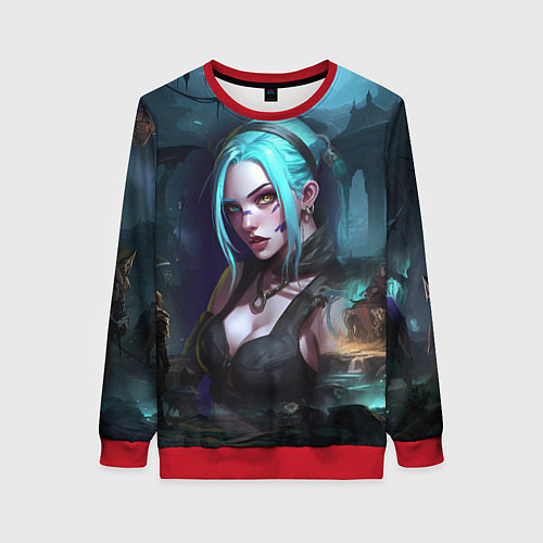 Женский свитшот Jinx art fantasy / 3D-Красный – фото 1