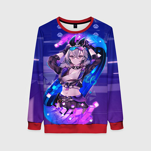 Женский свитшот Серебряный Волк стар рейл / 3D-Красный – фото 1