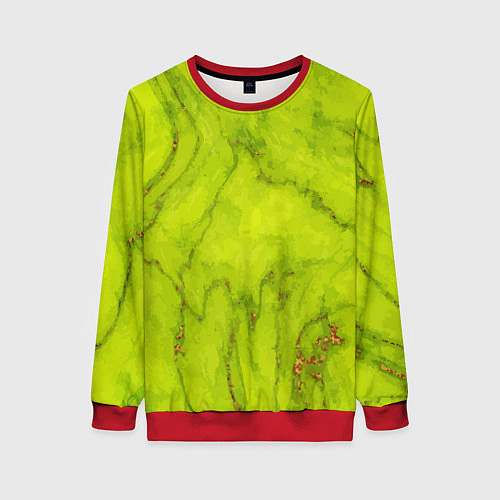 Женский свитшот Abstraction green / 3D-Красный – фото 1