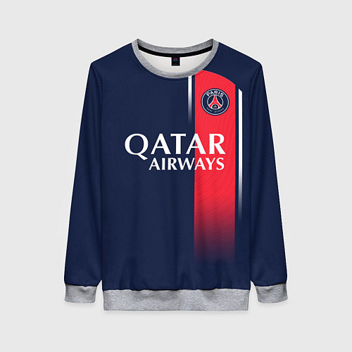 Женский свитшот Лионель Месси форма ПСЖ 2324 домашняя / 3D-Меланж – фото 1