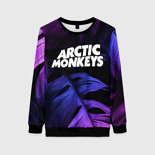 Женский свитшот Arctic Monkeys neon monstera / 3D-Черный – фото 1