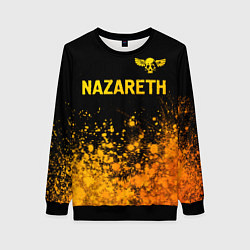 Свитшот женский Nazareth - gold gradient: символ сверху, цвет: 3D-черный