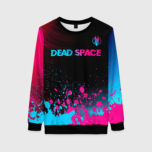 Женский свитшот Dead Space - neon gradient: символ сверху / 3D-Черный – фото 1
