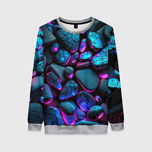 Женский свитшот Неоновые камни / 3D-Меланж – фото 1