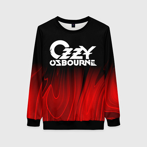 Женский свитшот Ozzy Osbourne red plasma / 3D-Черный – фото 1