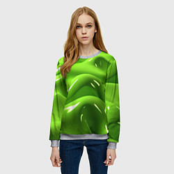 Свитшот женский Зеленая слизь, цвет: 3D-меланж — фото 2