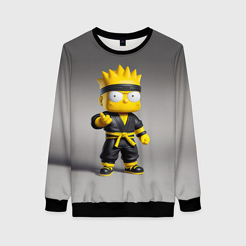 Женский свитшот Bart Simpson - ninja - Japan / 3D-Черный – фото 1