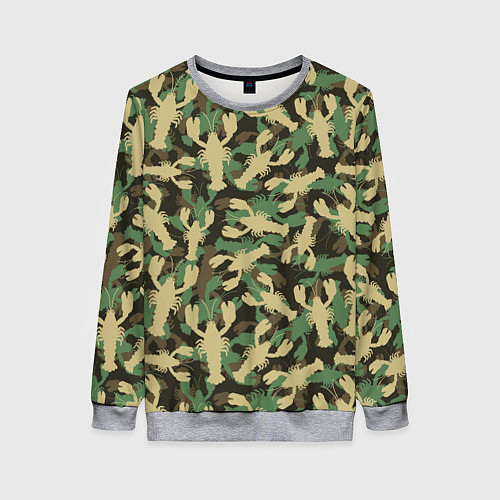 Женский свитшот Камуфляж из раков / 3D-Меланж – фото 1