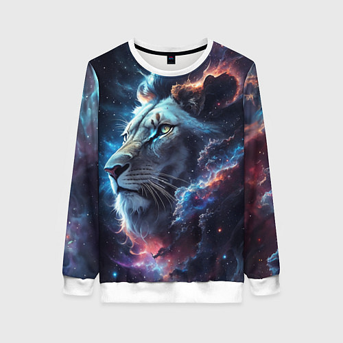 Женский свитшот Galactic lion / 3D-Белый – фото 1